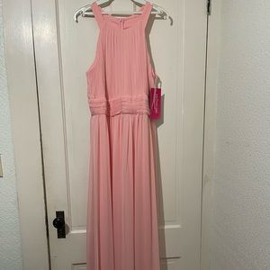 A-Line Long Chiffon Prom Dress with Ruched Bodice.